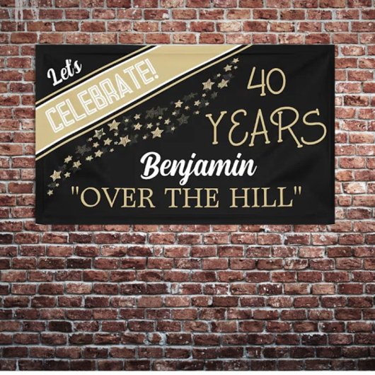 VIEREN! Over de Hill verjaardagsbanner Spandoek