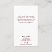 Vieren van een partnerschap Hair Stylist Dank u Visitekaartje (Achterkant)