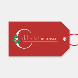 Vieren van het Seizoen ed en wit cadeau label Cadeaulabel