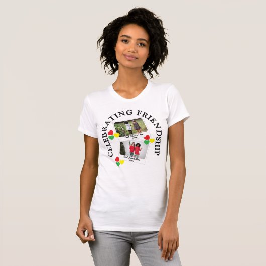 VIEREN VRIENDSCHAP Twee Instant Print Besties T-shirt (Voorkant volledig)