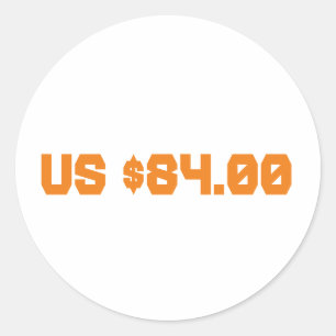 Vierentachtig dollar ronde sticker