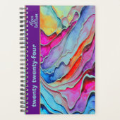 VIERENTWINTIG RETRO WATERVERF INKTONTWERP PLANNER (Voorkant)