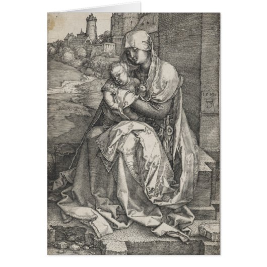 Vierge assise par un mur par Albrecht Durer (Devant)