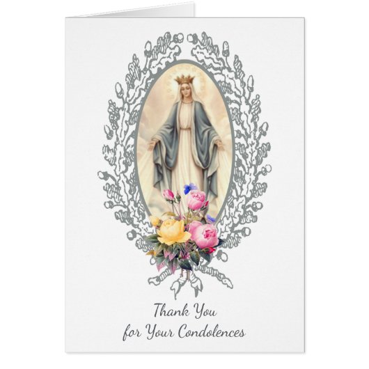 Vierge catholique Marie Merci Prière funéraire (Devant)