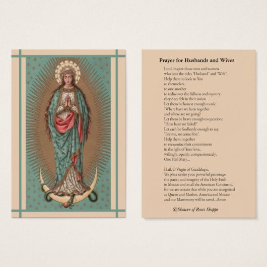 Vierge catholique Marie Prière Maris et femmes (Devant & derrière)