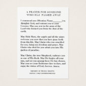 Vierge catholique Marie Sympathie Prière Carte Sai (Dos)