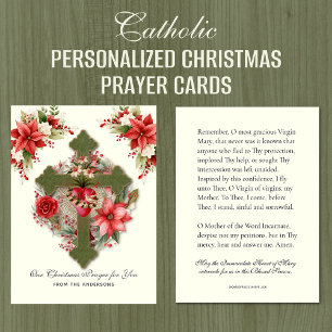 Vierge de Noël Marie Mémoire Prière Poinsettia