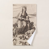 Vierge et Enfant dans les Nuages (Serviette à main)