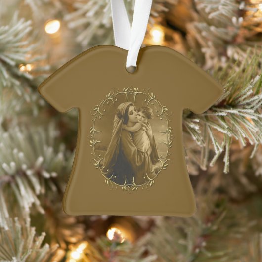 Vierge Marie avec Enfant Jésus, Gold Border Design (Arbre)