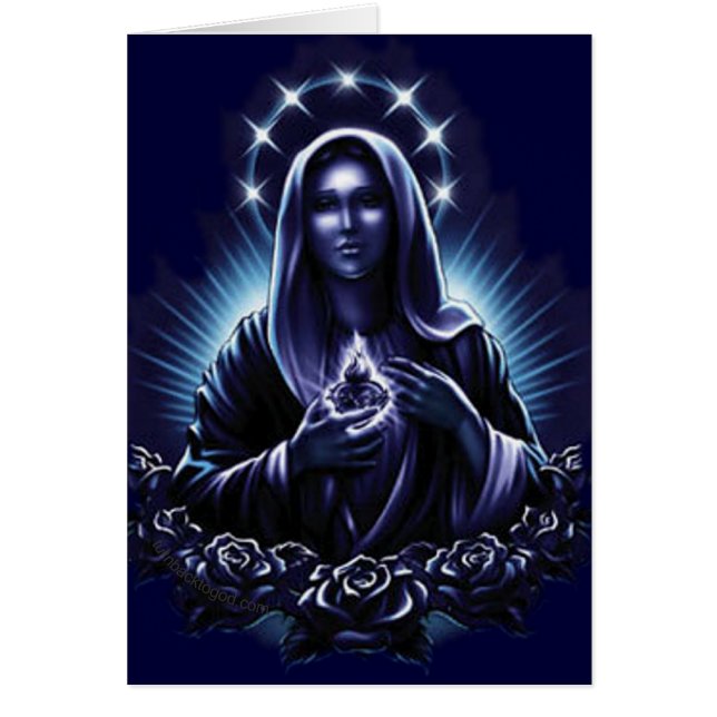 Vierge Marie béni par fleur pourpre (Devant)