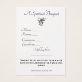 Vierge Marie Bouquet spirituel Prière Sainte Carte (Dos)