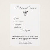 Vierge Marie Bouquet spirituel Prière Sainte Carte (Dos)