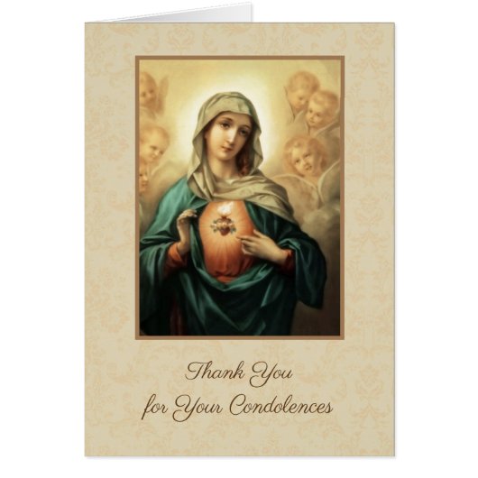 Vierge Marie Catholicisme Condoléances Merci (Devant)