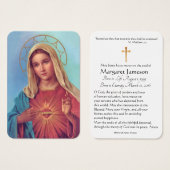 Vierge Marie Catholicisme Funéraire Carte Sainte - (Devant & derrière)