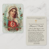 Vierge Marie Catholicisme Funéraire Carte Sainte - (Devant / Derrière)