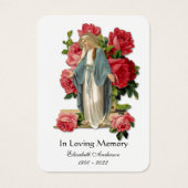 Vierge Marie catholique Funérailles Photo Carte Sa (Devant)