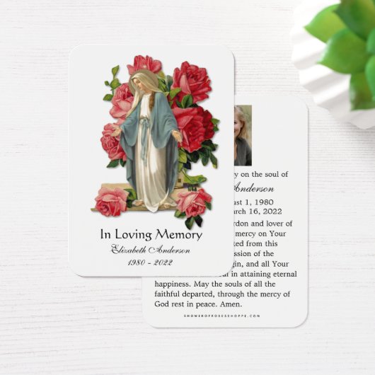 Vierge Marie catholique Funérailles Photo Carte Sa (Bureau)
