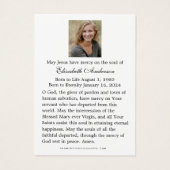 Vierge Marie catholique Funérailles Photo Carte Sa (Dos)