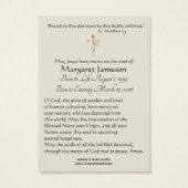 Vierge Marie Catholique Prière funéraire Carte Sai (Dos)