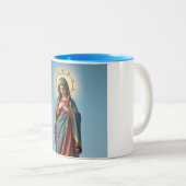 Vierge Marie Céramique Café Mug (Devant droit)