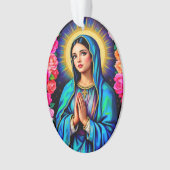 Vierge Marie Couleurs vives Photo Arbre de Noël (devant)