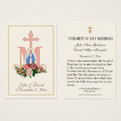 Vierge Marie Élégante Prière Mariage Carte de Fave (Devant & derrière)