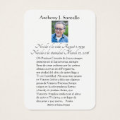 Vierge Marie Espagne Funérailles Carte Sainte - (Dos)