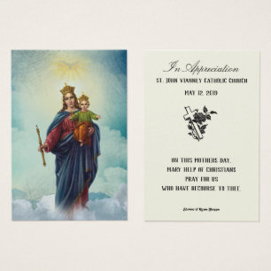 Vierge Marie Fête des mères Cartes de souvenir