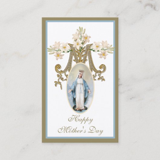 Vierge Marie Fête des Mères Souvenir Carte Sainte (Devant)