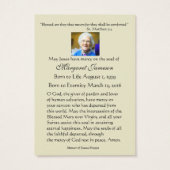 Vierge Marie Guadalupe Prière funéraire Carte Sain (Dos)