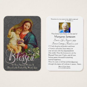 Vierge Marie Jésus catholique Funérailles Carte Sa