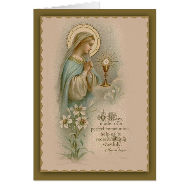 Vierge Marie Madonna adorant l'Eucharistie (Devant)