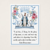 Vierge Marie Prière de mémoire religieuse catholiq (Devant)