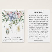 Vierge Marie Prière de mémoire religieuse catholiq (Devant & derrière)