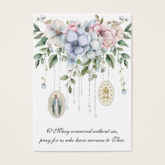 Vierge Marie Prière de mémoire religieuse catholiq (Devant)