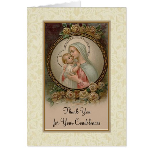 Vierge Marie Remerciement de condoléances catholi (Devant)