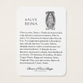 Vierge Marie Salve Reina Espagnol Prière Carte Sai (Dos)