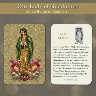 Vierge Marie Salve Reina Espagnol Prière Carte Sai