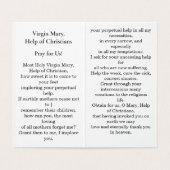 Vierge Marie, Secours des Chrétiens, Carte de Priè (Inside Unfolded)