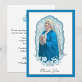 Vierge Marie Sympathie funéraire Carte Sainte Merc (Devant / Derrière)