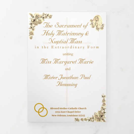 Vierge Marie Traditionnelle Messe latine Programme (Page de couverture)