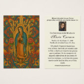 Vierge Mexique Guadalupe Espagne prière funéraire (Devant & derrière)