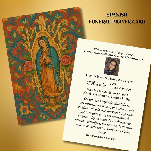 Vierge Mexique Guadalupe Espagne prière funéraire