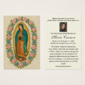 Vierge Mexique Guadalupe Espagne prière funéraire (Devant & derrière)