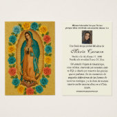 Vierge Mexique Guadalupe Espagne prière funéraire (Devant & derrière)