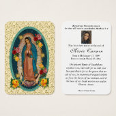 Vierge religieuse Marie Guadalupe Mexique Funérail (Devant & derrière)