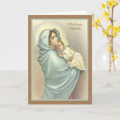 Vierge religieuse Marie Jésus Carte de Sympathie c (Fleur jaune)