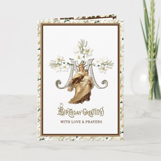 Vierge religieuse Marie Jésus Carte Vintage cathol (Devant)