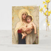 Vierge religieuse Marie Jésus Carte Vintage cathol (Fleur jaune)