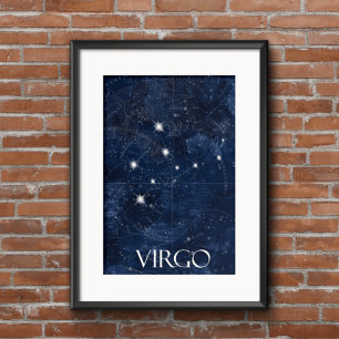 Vierge starsign Poster avec nom, signe étoile zodi